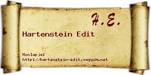 Hartenstein Edit névjegykártya